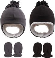 pesaat cozy baby trapper hat, winter fleece earflap cap for toddler boys and girls logo