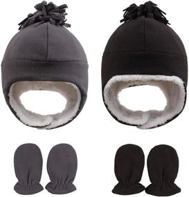 img 4 attached to PESAAT Cozy Baby Trapper Hat, Winter Fleece Earflap Cap for Toddler Boys and Girls