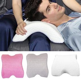 img 2 attached to 👫 ALVEVMOOM Cuddle Pillow - Arm Pillow for Couples with Slow Rebound Memory Foam, Perfect for Neck Support, Sleeping, Travel, Office, Bed, Reading, and Napping