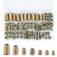 🛠️ pgmj 130 pieces metric threaded inserts nuts assortment tool kit for wood furniture - premium zinc alloy fastener connector set with hex socket screws logo