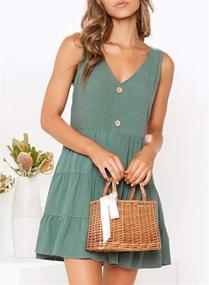 img 1 attached to 👗 Stylish MITILLY Sleeveless Button Women's Summer Dress – A Must-Have for Women's Clothing Collection
