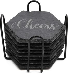 img 4 attached to Juvale Black Slate Coasters Hexagon