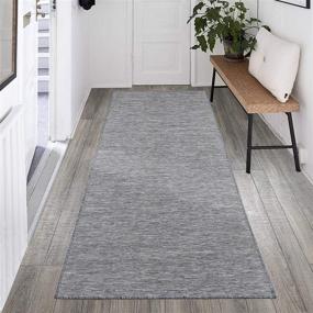 img 4 attached to 🏞️ Sundance Collection Reversible Runner Rug: Versatile Indoor/Outdoor Rug in Grey, Size 2'7" x 7'