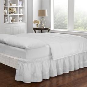 img 3 attached to 🛏️ Convenient and Hassle-Free: EASY FIT Baratta Elastic Wrap Around Bed Skirt, White (18-Inch Drop) for Queen/King Beds