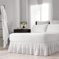 🛏️ convenient and hassle-free: easy fit baratta elastic wrap around bed skirt, white (18-inch drop) for queen/king beds логотип