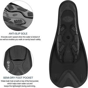 img 2 attached to 🏊 FYJS Short Swim Fins: Compact and Comfy Full Foot Pocket Fins for Snorkeling and Scuba Diving