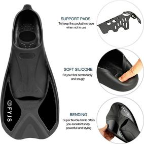 img 3 attached to 🏊 FYJS Short Swim Fins: Compact and Comfy Full Foot Pocket Fins for Snorkeling and Scuba Diving