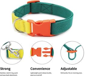 img 3 attached to ZAizi SAM Green Heavy Duty Dog Collars: Adjustable Soft Pet Collars for Dogs with Sensitive Skin - Quick Release Buckle, Size Small (10''-17'')