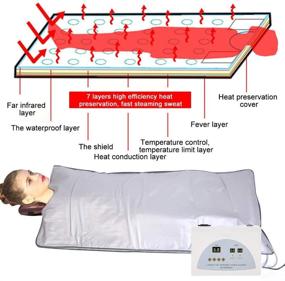 img 2 attached to Плед для инфракрасной сауны Yosooo: Массажный матрас с подогревом для инфракрасной сауны для коррекции фигуры, похудения и фитнеса - американская вилка для спа-салонов, дома и офиса (#1)