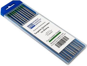 img 2 attached to 🔋 TIG Welding Tungsten Electrodes - 10-Pack Pure Tungsten (Green, WP) - 3/32" size