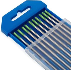 img 1 attached to 🔋 TIG Welding Tungsten Electrodes - 10-Pack Pure Tungsten (Green, WP) - 3/32" size