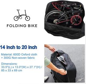 img 3 attached to 🚴 Charwin Folding Bike Bag: 14-20 Inch Bicycle Carrying Case for Travel - Tear Resistant & Foldable