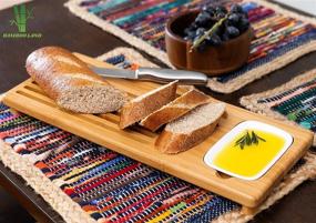 img 2 attached to 🍞 BAMBOO LAND New Sweep Off Bamboo Baguette Board: Bread/Loaf Cake Cutting Board with Bread Crumb Catcher, Ceramic Dipping Dish/Olive Oil Dish & Large Bread Knife - Perfect Home Gift for Housewarming