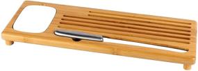 img 3 attached to 🍞 BAMBOO LAND New Sweep Off Bamboo Baguette Board: Bread/Loaf Cake Cutting Board with Bread Crumb Catcher, Ceramic Dipping Dish/Olive Oil Dish & Large Bread Knife - Perfect Home Gift for Housewarming