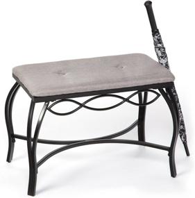 img 1 attached to 💺 Mango Steam Rectangle Shoe Bench - Elegant Vanity Seat, Stylish Dressing Stool, and Comfortable Makeup Chair in Heather Gray