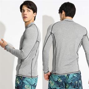 img 3 attached to 🌞 Ultimate Sun Protection: Actleis Men's Long Sleeve Rash Guard, UPF50+ UV Sun Protection Swimming Shirts for Quick Dry Surfing