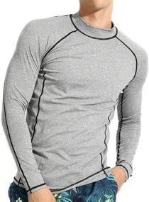 img 4 attached to 🌞 Ultimate Sun Protection: Actleis Men's Long Sleeve Rash Guard, UPF50+ UV Sun Protection Swimming Shirts for Quick Dry Surfing