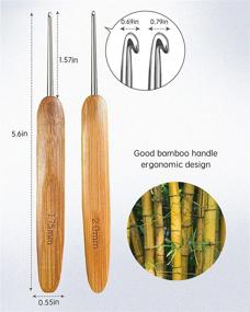 img 2 attached to 🧶 Wapodeai 2pcs Crochet Hooks: Premium Bamboo Handle Hair Crochet Hook Set for Light and Durable Crocheting (1.75mm+2.0mm)