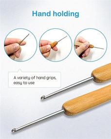 img 1 attached to 🧶 Wapodeai 2pcs Crochet Hooks: Premium Bamboo Handle Hair Crochet Hook Set for Light and Durable Crocheting (1.75mm+2.0mm)