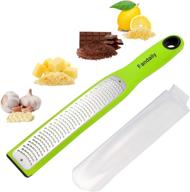 🌿 efficient green fandaily stainless steel zester grater: handheld kitchen tool for various ingredients like lemon, orange, chocolate, and more logo