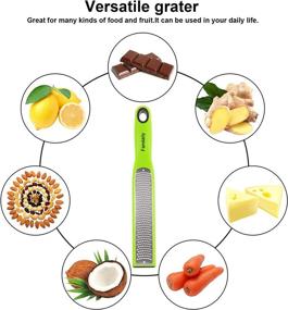 img 2 attached to 🌿 Efficient Green Fandaily Stainless Steel Zester Grater: Handheld Kitchen Tool for Various Ingredients like Lemon, Orange, Chocolate, and More