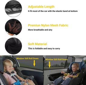 img 2 attached to 🚗 2 Pack of REACHTOP Car Window Screens - Universal Rear Side Door Covers with Mesh Sleeve for Baby, Camping, Mosquito Netting; Block Privacy, Blackout Back