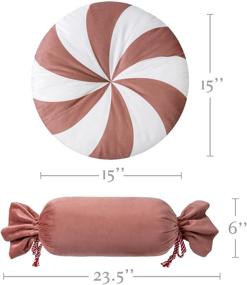 img 1 attached to 🎄 Shop Ashler Merry Christmas Throw Pillows - Sweet Shaped Accent Pillow Covers in Light Pink, Ideal for Couch Bed Living Room Décor - Includes Soft Velvet Insert - Sizes: 15 x 15 & 23.5 x 6 Inches+