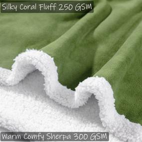 img 2 attached to Luxuriously Cozy LBRO2M Wearable Blanket for Adults, Men, Women, Teenagers & Kids - Double Sided Coral Fluff & Sherpa Fleece Hooded Blanket (Green, Standard)