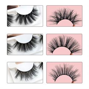 img 2 attached to 3 Styles 3D Mink False Eyelashes - Synthetic Fiber Material, 💁 Handmade, Natural Fluffy Long Soft Reusable Fake Eyelashes with Eyelash Applicator (3 Pairs)