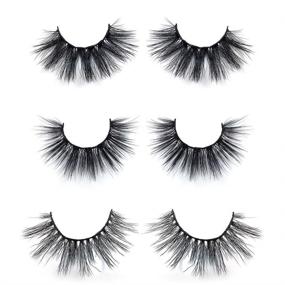 img 3 attached to 3 Styles 3D Mink False Eyelashes - Synthetic Fiber Material, 💁 Handmade, Natural Fluffy Long Soft Reusable Fake Eyelashes with Eyelash Applicator (3 Pairs)