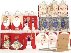 img 4 attached to KIDPAR Christmas Bags 🎁 - Pack of 24, 9 Inches