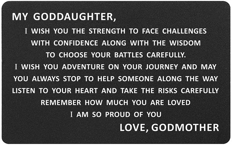 godson goddaughter wallet insert card from godmother godfather boys' accessories 로고