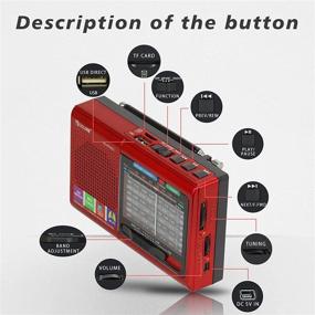 img 2 attached to 🔴 ZWYING Multi-Function Wireless Radio: FM/AM/SW Multi-Band Bluetooth Speaker MP3 Player - Red