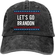 retro fjb hat - let's go b joe biden baseball cap, adjustable strapback washed denim hat - anti-biden dad caps logo