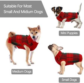 img 1 attached to IDOMIK Plaid Knitwear Turtleneck Dog Sweater - Small Medium Dogs - Cold Weather Knitting Coat with Leash Hole - Autumn/Fall & Winter - Puppy Warm Knitted Vest - Pet Apparel