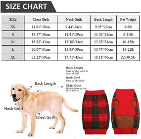 img 3 attached to IDOMIK Plaid Knitwear Turtleneck Dog Sweater - Small Medium Dogs - Cold Weather Knitting Coat with Leash Hole - Autumn/Fall & Winter - Puppy Warm Knitted Vest - Pet Apparel