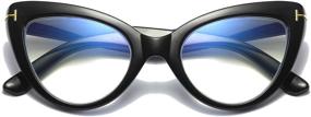 img 3 attached to 👓 Womens Oversized Blue Light Computer Glasses: Stylish Reader for Blocking Harmful Light (Black +2.0)