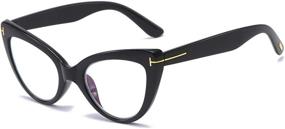 img 4 attached to 👓 Womens Oversized Blue Light Computer Glasses: Stylish Reader for Blocking Harmful Light (Black +2.0)