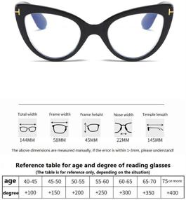 img 2 attached to 👓 Womens Oversized Blue Light Computer Glasses: Stylish Reader for Blocking Harmful Light (Black +2.0)