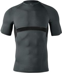 img 3 attached to Men's Slimming Compression Shirts Tshirts with Sleeve