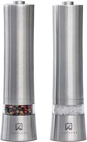 img 4 attached to 🧂 iKOPHOME Electric Salt and Pepper Grinder Set: Battery Operated Stainless Steel with Automatic LED Light, Ceramic Milling Mechanism, Easy Operation