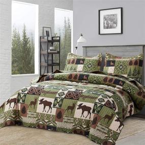 img 2 attached to Bedspread Patchwork Reversible Coverlet Lightweight Bedding for Bedding Sets & Collections
