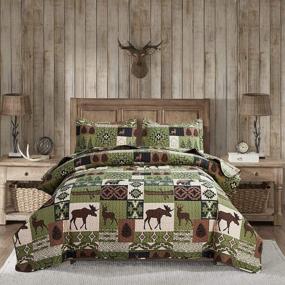 img 4 attached to Bedspread Patchwork Reversible Coverlet Lightweight Bedding for Bedding Sets & Collections
