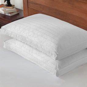 img 4 attached to 🛏️ Basic Beyond Feather Down Pillow Set - Natural White Goose Feather Bed Pillows (Queen Size, Set of 2) - Hotel Soft Pillow for Sleeping - 18” x 28”