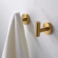 rainovo bathroom towel hook, wall mounted sus 304 stainless steel, modern hand towel hook in brushed gold, robe coat clothes hook round for kitchen, garage, hotel - pack of 2. logo