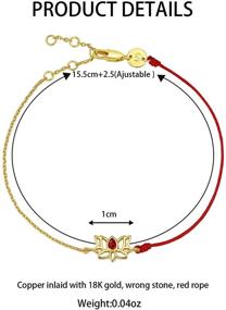 img 3 attached to Браслет "SISMIURRA" из красной нити для пары, с покрытием из 18-каратного золота, браслеты из красной линии для девушек, браслеты для счастливой защиты, подарки на дальнюю дистанцию в отношениях | Браслеты для пар, регулируемые.