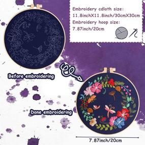 img 3 attached to 🌸 Embroidery Starter Kit - Complete Set with Floral Patterns, Embroidery Hoops, Floss, Needles, and Instructions - Ideal for Adults, Kids, and Beginners in Christmas Crafts