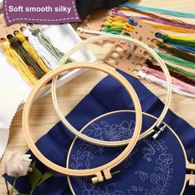 img 2 attached to 🌸 Embroidery Starter Kit - Complete Set with Floral Patterns, Embroidery Hoops, Floss, Needles, and Instructions - Ideal for Adults, Kids, and Beginners in Christmas Crafts