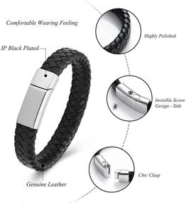 img 2 attached to Genuine Leather Cremation Urn Bracelet - Stainless Steel Bangle Keepsake for Ashes by zeqingjw