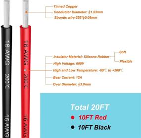 img 2 attached to 🔌 Silicone Insulated Electrical Gauge Cable - Black